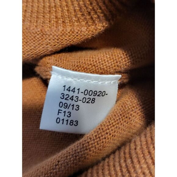 Jos A Bank 1/4 Zip Collared Knit Sweater Men Sz L Orange Pima Cotton Preppy Work - Picture 7 of 8